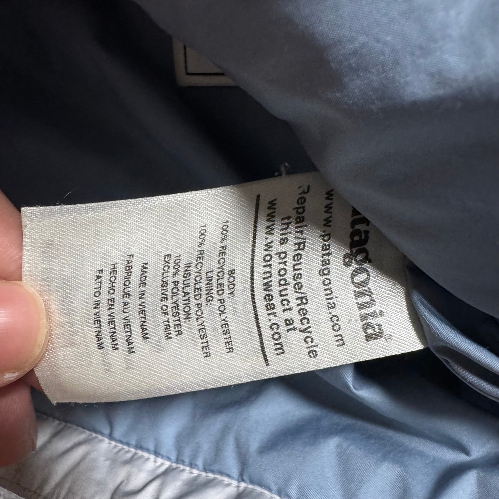 Patagonia Kids XXL 16-18 Diamond Quilted Jacket Light Grey Snap Front Insulated - Picture 4 of 9
